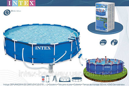 Intex 28252 - круглий каркасний басейн Metal Frame 549x122 см, фото 1