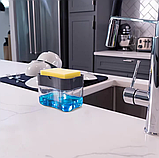 Органайзер для мочалок з мильницею та дозатором Soap Pump Sponge Caddy, фото 8