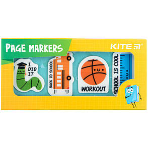 Закладки пластикові Kite School K22-479-4, 4x20 шт, 35х50 мм, фото 2
