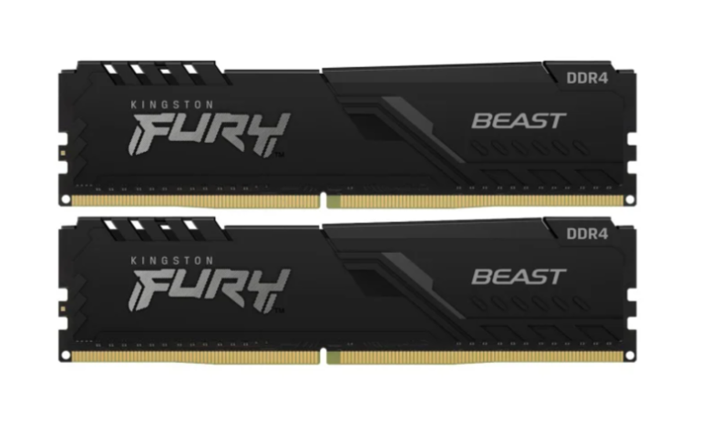 Пам'ять для настільних комп'ютерів Kingston FURY 16 GB (2x8GB) DDR4 3200 MHz Beast Black (KF432C16BBK2/16)