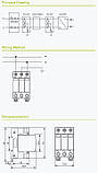 Обмежувач перенапруги по постійному струму PV (грозорозрядник, ПЗІП, клас II) DC SPD BUD-40/3 3P/1000v/40kA, фото 4