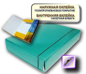 Папка-короб на гумці А4 60 мм ITEM, бірюзовий