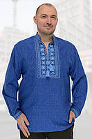 Сорочка вышиванка мужская Орнамент (голубой)