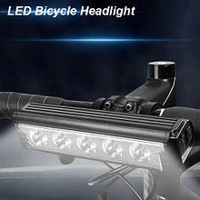 Велофара потужна FY-339B-5LED(white+yellow), Waterproof, Li-Ion акум., ЗУType-C