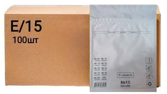 Ящик Бандерольні конверти з пупиркою білі 180Х265 E/15, фото 1