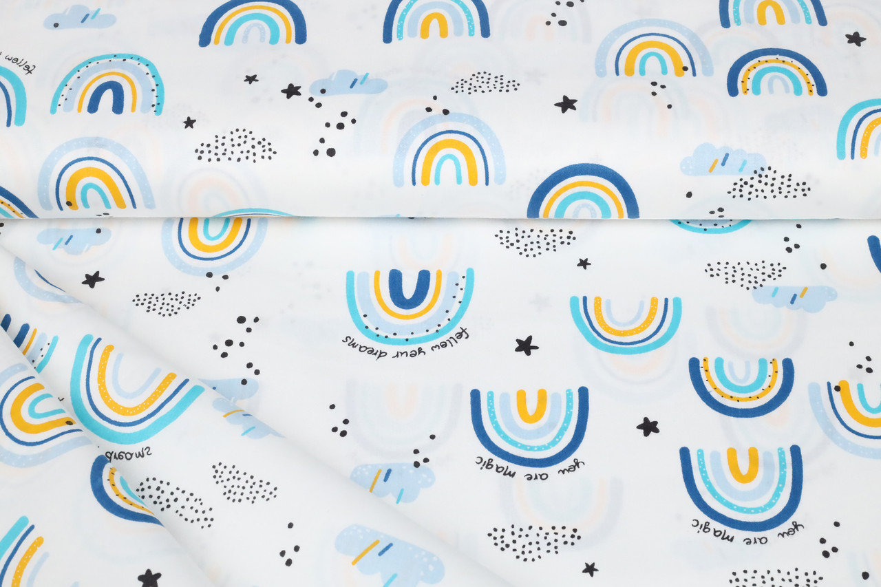 Сатин-твіл Веселки блакитні