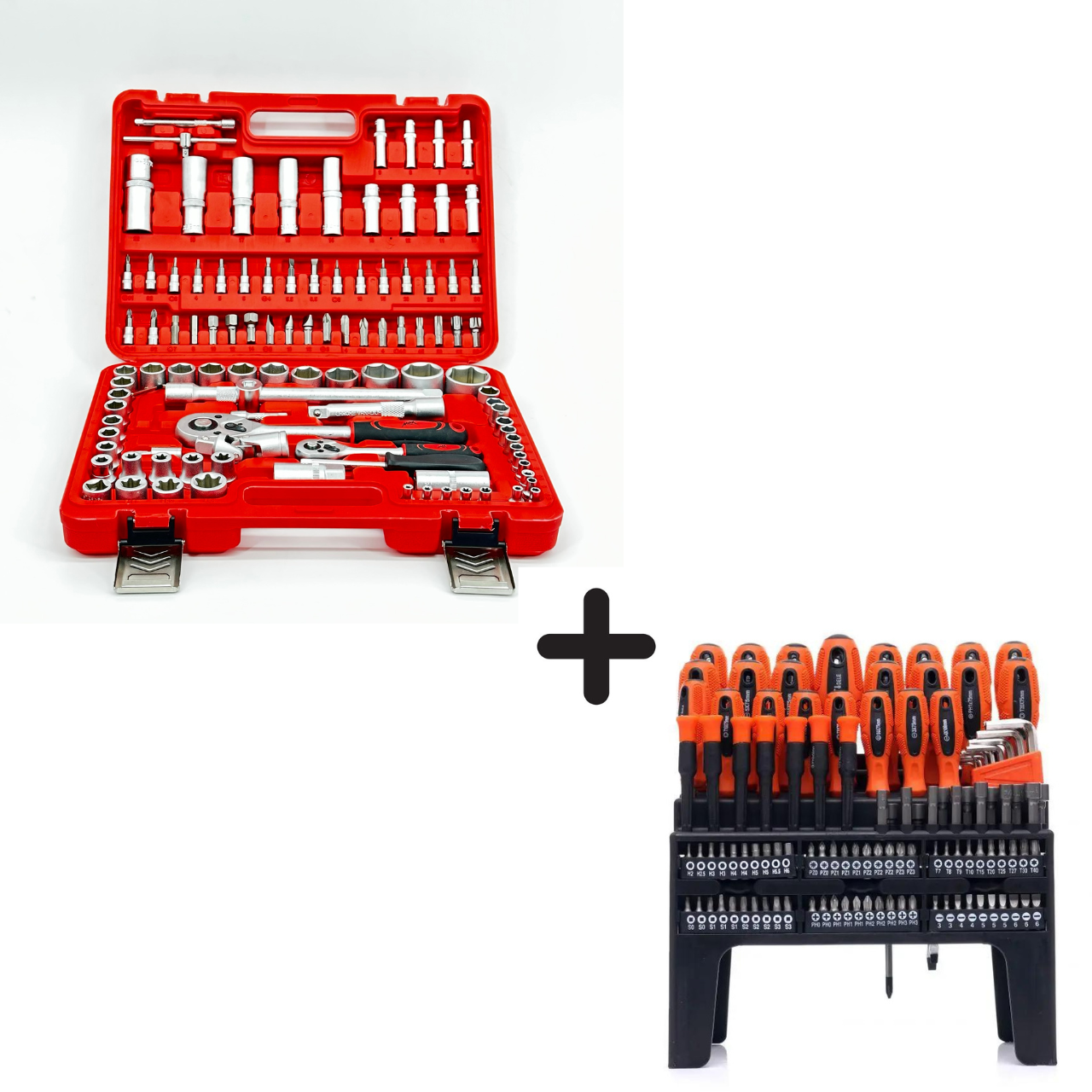 Професійний набір ключів MAX 108шт та викруток з бітами Kraft & Dele, фото 1