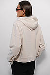 Жіноча базова укорочена однотонна толстовка з капюшоном з окантовкою, фото 6