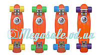 Скейтборд/скейт Penny Board (Пенни борд фиш) Fishskateboards: оранжевый, до 80кг