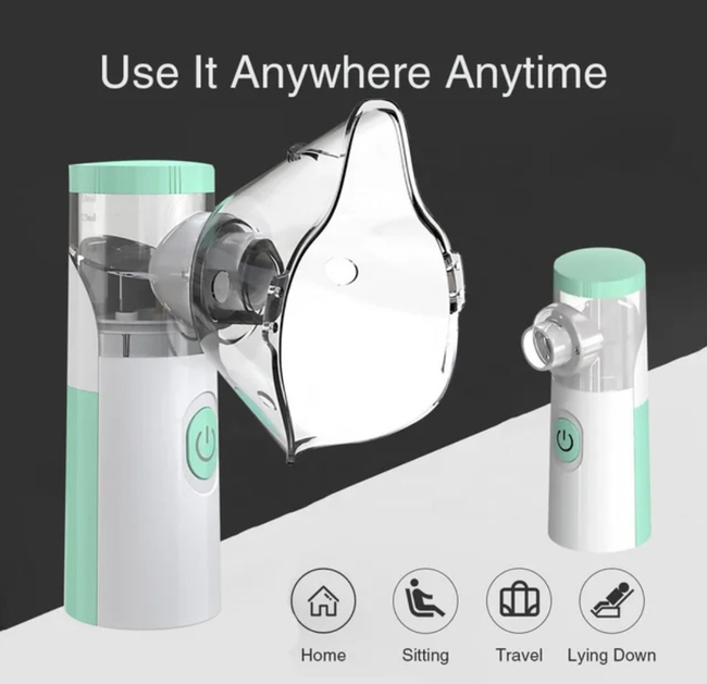 Меш небулайзер JSL-W303 100 KHZ, Mesh Nebulizer 100 KHZ портативний білий, Інгалятор для дітей ручний