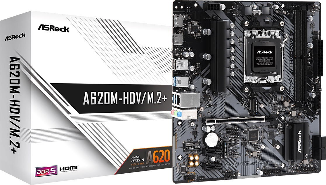 Материнська плата ASRock A620M-HDV/M.2+ Socket AM5 (A620M-HDV/M.2+)