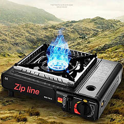 Портативна газова туристична плита з перехідником ZP-070 п'єзопідпал кейс у комплекті