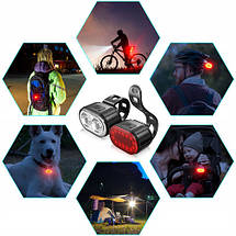 Велокомплект ліхтарів ZH-078-2LED ліхтар + STOP-14SMD, waterproof, Li-Ion акум, ЗУ Type-C, фото 6