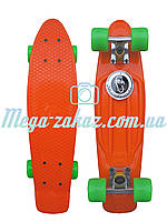 Скейтборд/скейт Penny Board (Пенни борд фиш) Fishskateboards: оранжевый/салатовый, до 80кг