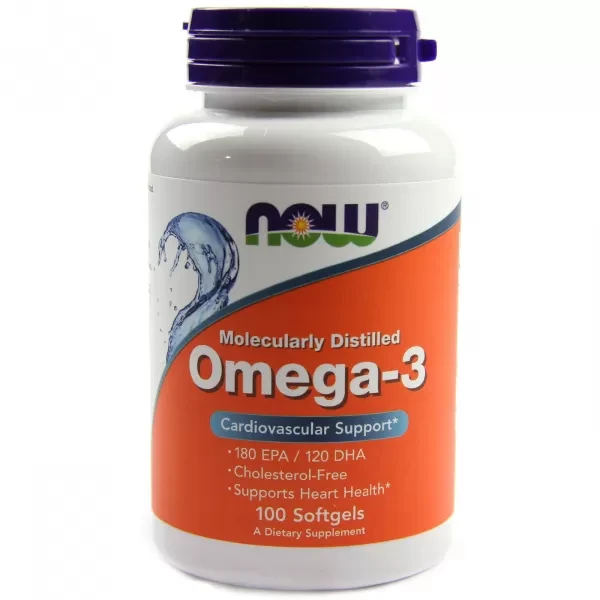 Now Foods, омега-3 1000 мг, очищена на молекулярному рівні, 100 капсул