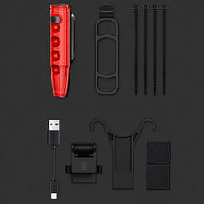 Велоліхтар LEADBIKE LD77-LS-4LED з лазерною розміткою, waterproof, Li-Ion акум, ЗУ Type-C, фото 4