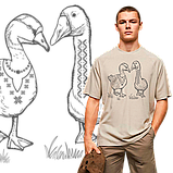 Футболка ПРЕМІУМ унісекс Stedman з принтом ГУСИ бежева M, фото 2