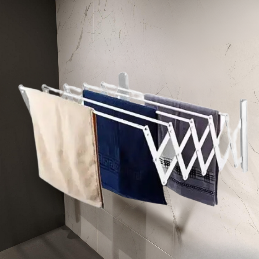 Висувна сушка гармошка для білизни 78 см Сушарка настінна для одягу металева на 5 перекладин, фото 1