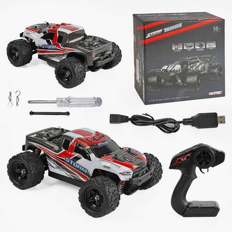 Машина на радіокеруванні HS 18301 /302 (8) акум. 7.4 V, USB-кабель, пульт 2.4 G, протиударний корпус, гумові