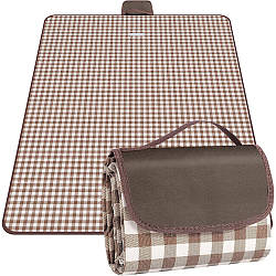 Килимок для пікніка 200х140см, Коричневий / Пляжне покривало / Пляжний килимок сумка / Підстилка на пляж