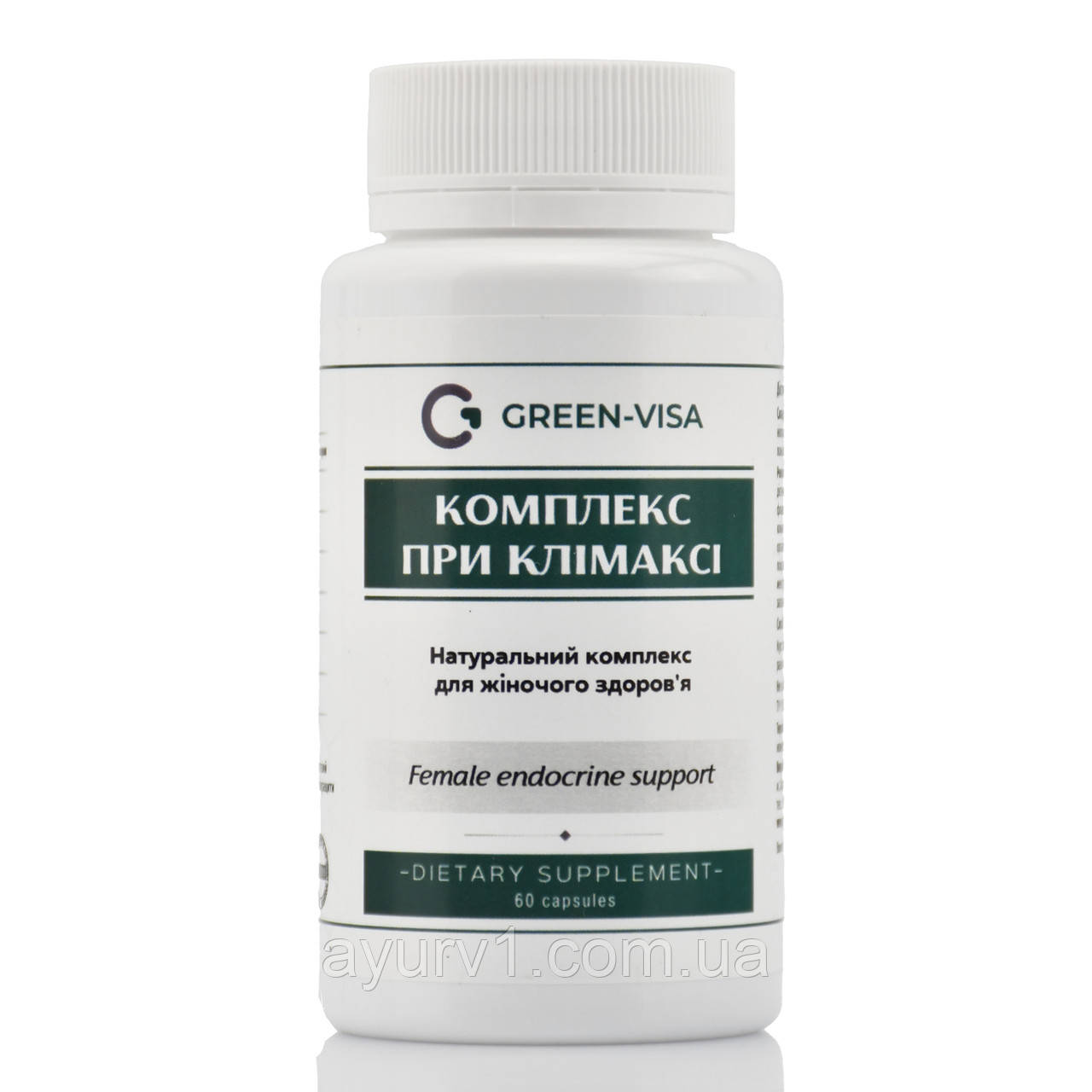 Комплекс при клімаксі Green-visa 60капсул - Екстракт кореня циміцифуги, Діоскорея ніппонська, Конюшина червона, Шишки хмелю, Індол
