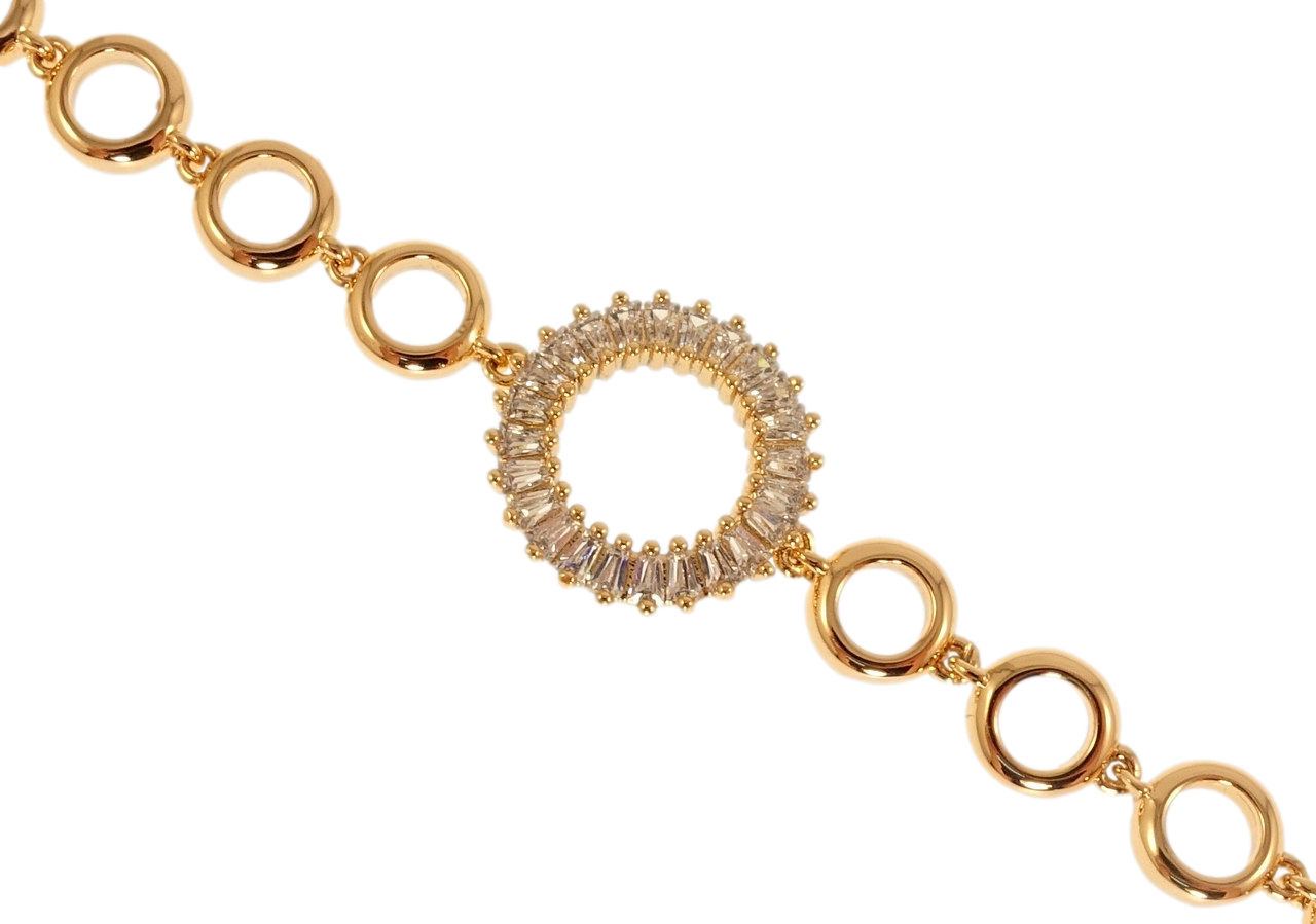 Браслет Xuping QQMM Позолота 18K "Кільця з цирконієм" довжина з доп.замком 17,18.5см х 6мм