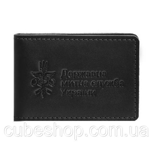 Шкіряна обкладинка для посвідчення ДМСУ (чорна)