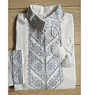 Дитяча вишиванка для хлопчика "Михайлик" молочний льон, дитяча вишита сорочка, фото 7