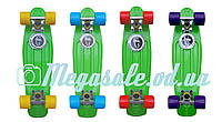 Скейт Penny Board (Пенни борд фиш) Fishskateboards: салатовый, до 80кг