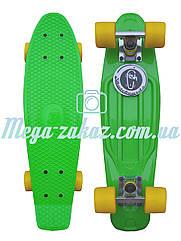 Скейтборд/скейт Penny Board (Пенніборд фіш) Fishskateboards: салатовий/жовтий, до 80 кг