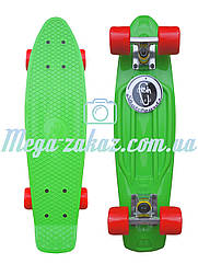 Скейтборд/скейт Penny Board (Пенніборд фіш) Fishskateboards: салатовий/червоний, до 80 кг
