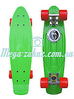 Скейтборд/скейт Penny Board (Пенни борд фиш) Fishskateboards: салатовый/красный, до 80кг