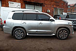 Бокові пороги з LED (дизайн 2015-2020) Білий колір для Toyota Land Cruiser 200, фото 4