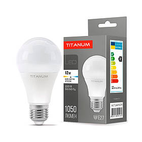 LED лампа TITANUM A60 12W E27 4100K 220V TLA6012274