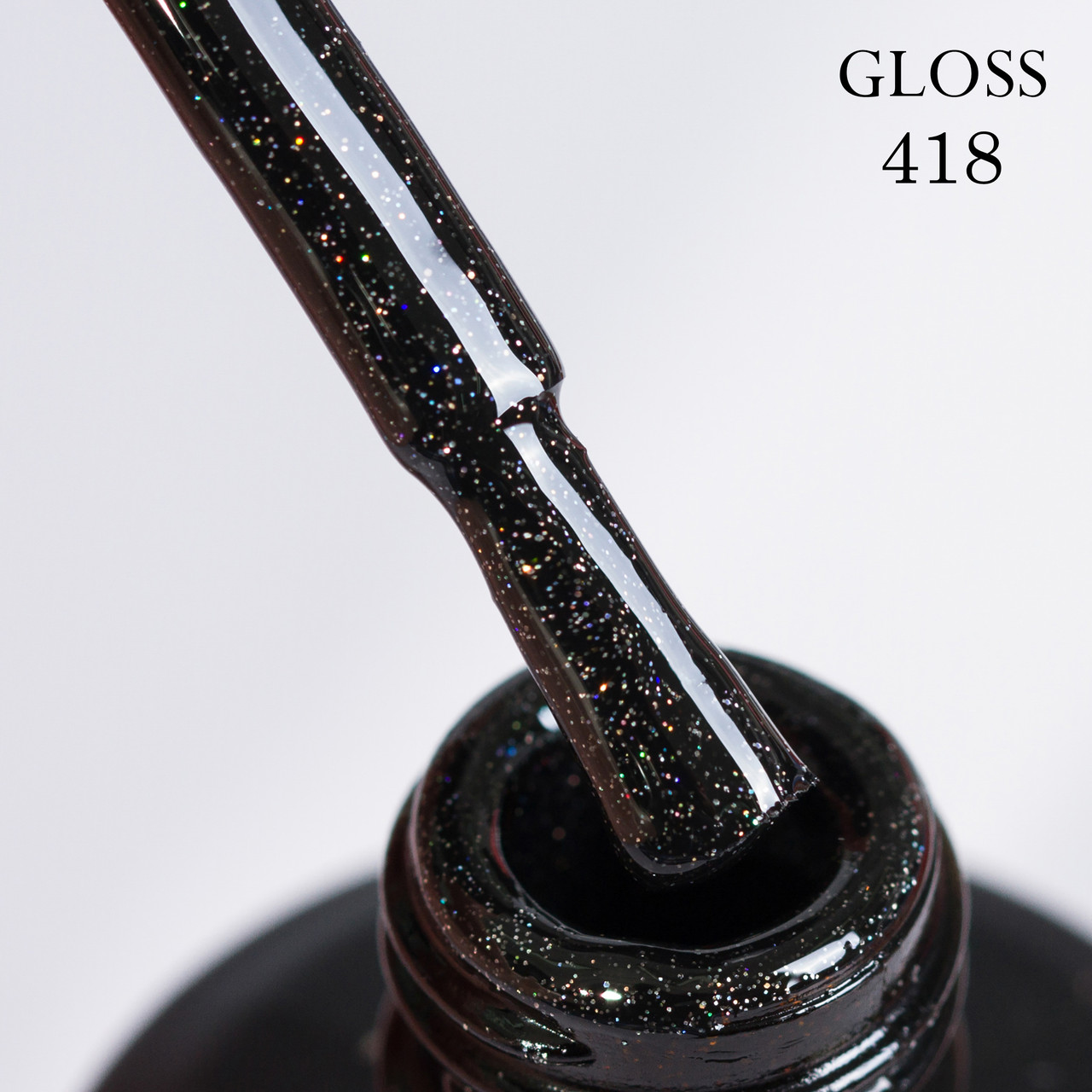 Гель-лак GLOSS 418 (чорний з мікроблиском), 11 мл