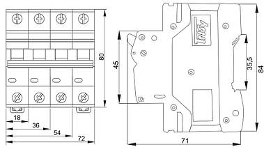 Автоматичний вимикач ВА18-60 1Р 10А 6кА х-ка C Ny95504718, фото 5