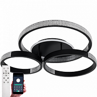 Світильник стельовий світлодіодний LUMINARIA AKRILIKA ROUND 100W 4R BLACK 3000-6500К 9500Лм 800х690х115мм