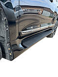Бокові пороги GX-style (2 шт., алюміній) Чорний колір (сіра підніжка) для Toyota Land Cruiser Prado 150, фото 7