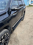 Бокові пороги GX-style (2 шт., алюміній) Чорний колір (сіра підніжка) для Toyota Land Cruiser Prado 150, фото 8