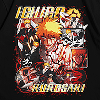 Футболка з принтом Bleach Ichigo kurosaki S Чорний, фото 3