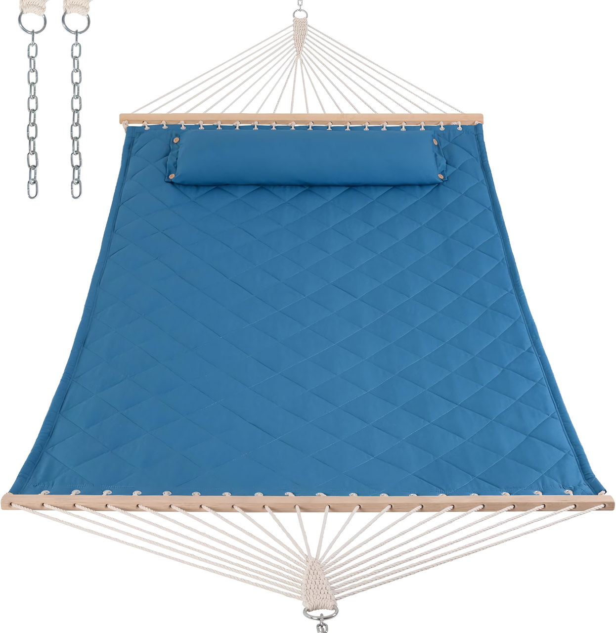 Двомісний гамак SOFT блакитний XXL 200x140 з планками WCG