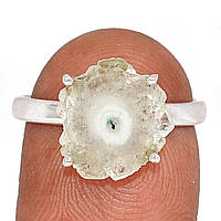 Сталактит кварцовий зріз срібна каблучка, 2365КК