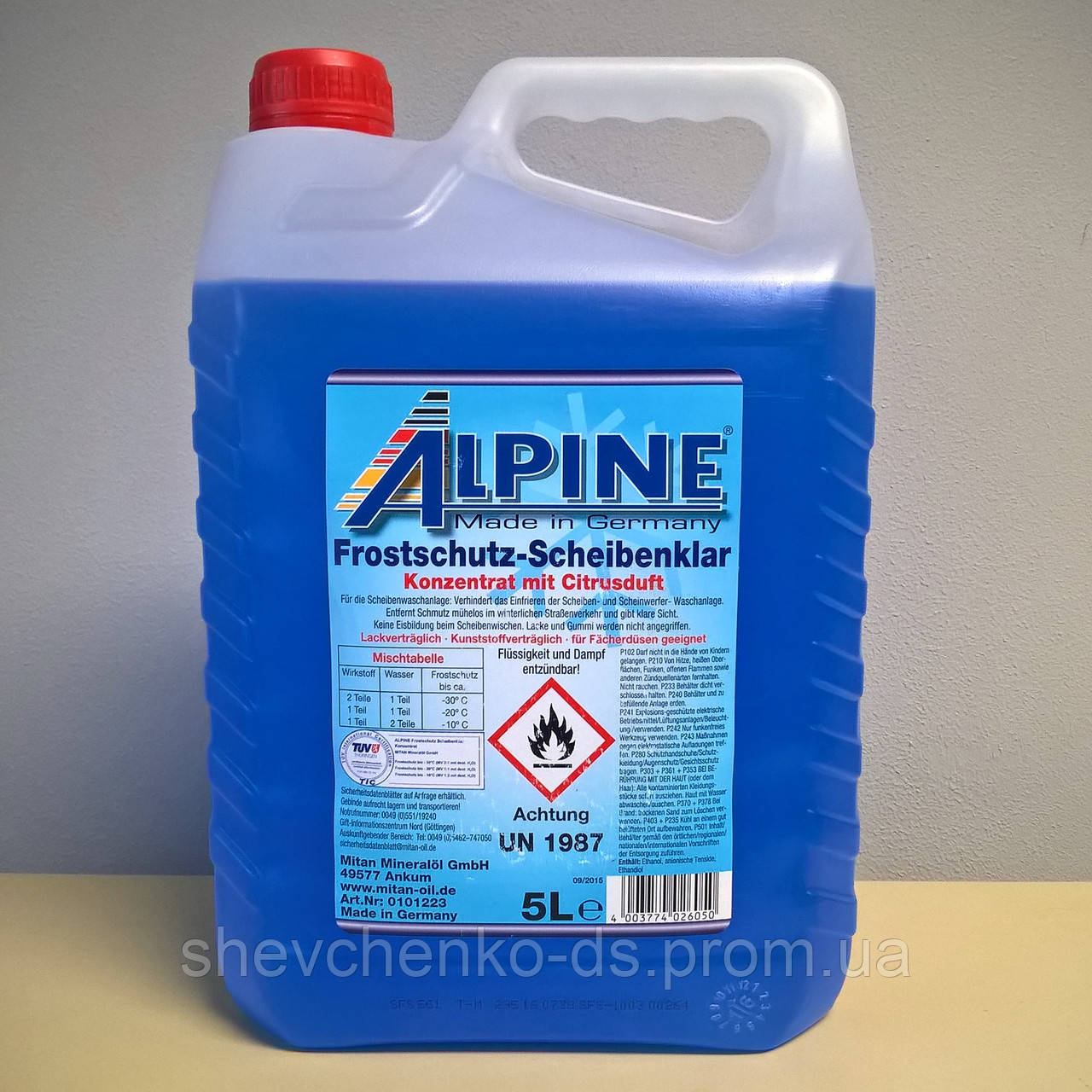 Alpine зимовий склоочисник концентрат — 80 (5 л)
