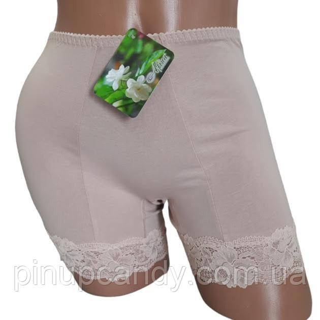 Шортики бавовняні з мереживом Афина 014 півонія пудрові розмір 4XL, фото 1