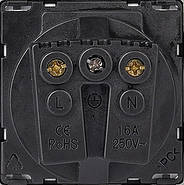 Потрійна розетка (3 гнізда) 1DAL | Білий з З/К + Шторки (P228-STX3.WT), фото 4