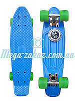 Скейтборд/скейт Penny Board (Пенни борд фиш) Fishskateboards: голубой/салатовый, до 80кг