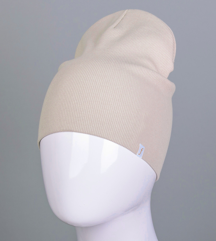 Шапка трикотажна Рубчик без одвороту (20217), Льон, фото 1