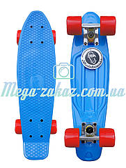 Скейтборд/скейт Penny Board (Пенніборд фіш) Fishskateboards: блакитний/червоний, до 80 кг