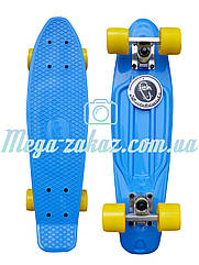 Скейтборд/скейт Penny Board (Пенніборд фіш) Fishskateboards: блакитний/жовтий, до 80 кг