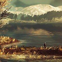Плакат "Відьмак 3: Дикий Гон, панорама, захід сонця, Witcher 3", 30×60см, фото 3